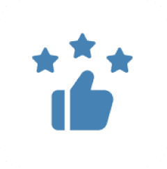 Thumbs up with three stars