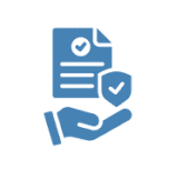 Hand holding document and shield
